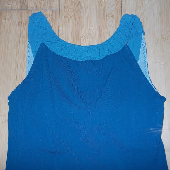 Lucy Size S Blue Top Built In Bra Exercise Blouse Exercise Athletic - Picture 2 of 8